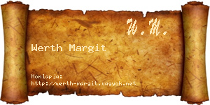 Werth Margit névjegykártya